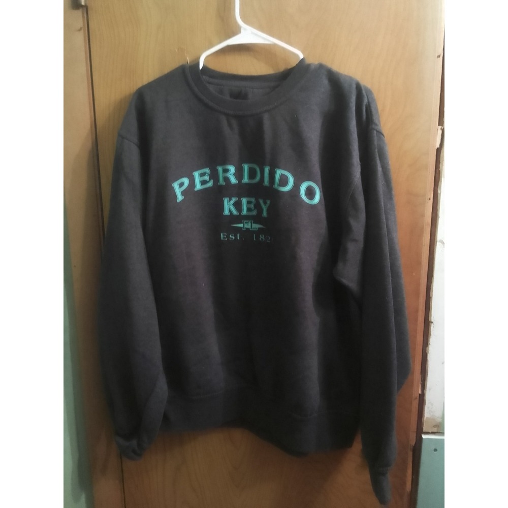 Unisex Gray & Blue PERDIDO KEY FL.EST 1821 Pullover Sweatshirt Size Large...